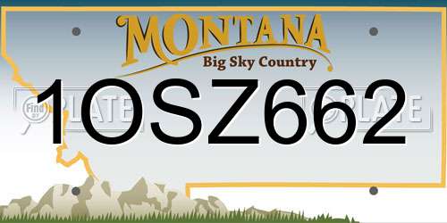 1OSZ662 Montana License Plate