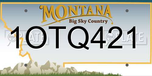 1OTQ421 Montana License Plate
