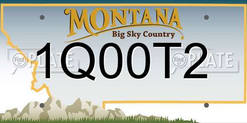 1Q00T2 Montana License Plate