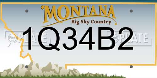 1Q34B2 Montana License Plate
