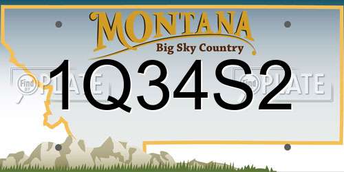 1Q34S2 Montana License Plate