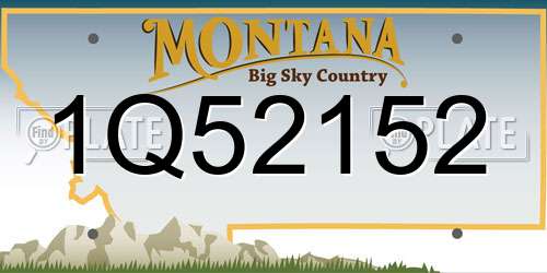 1Q52152 Montana License Plate