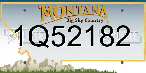 1Q52182 Montana License Plate