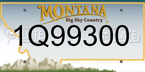 1Q99300 Montana License Plate