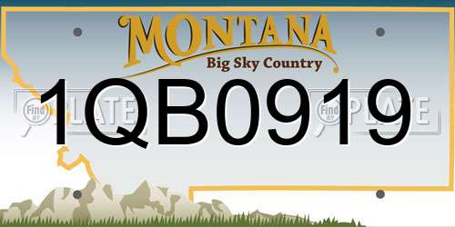 1QB0919 Montana License Plate