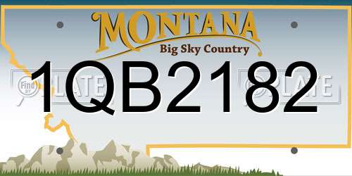 1QB2182 Montana License Plate