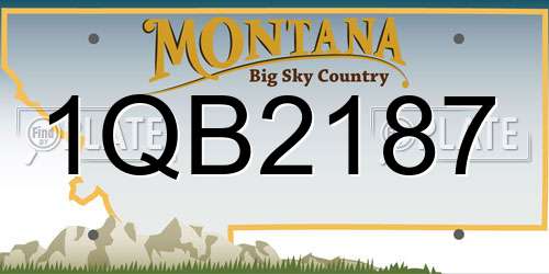 1QB2187 Montana License Plate