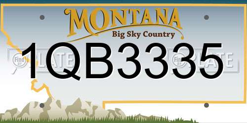1QB3335 Montana License Plate