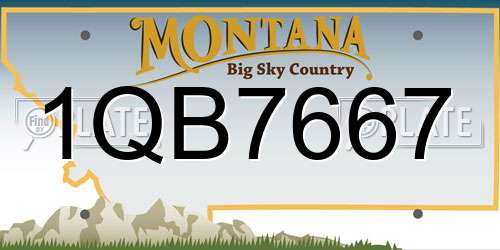 1QB7667 Montana License Plate