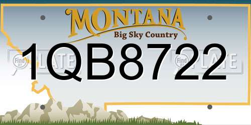 1QB8722 Montana License Plate