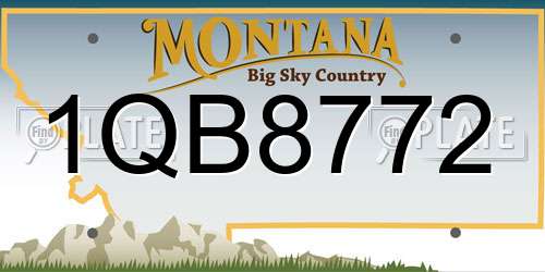 1QB8772 Montana License Plate