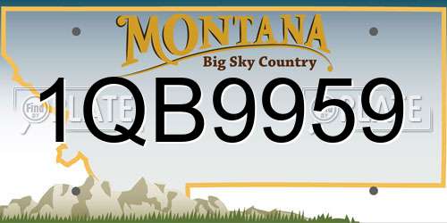 1QB9959 Montana License Plate