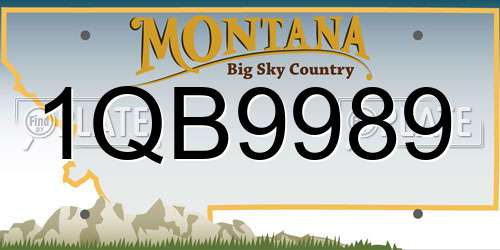 1QB9989 Montana License Plate