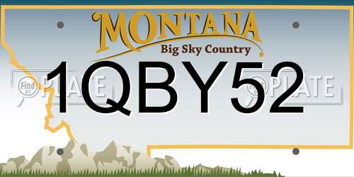 1QBY52 Montana License Plate