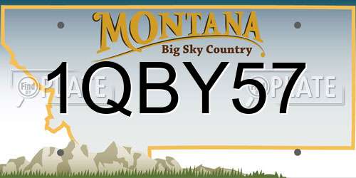 1QBY57 Montana License Plate
