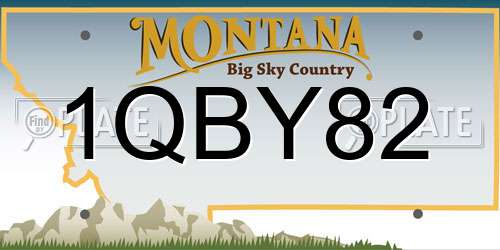 1QBY82 Montana License Plate