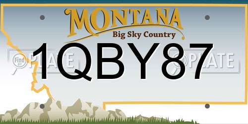 1QBY87 Montana License Plate