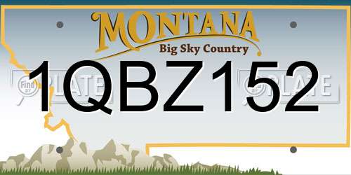 1QBZ152 Montana License Plate