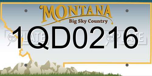 1QD0216 Montana License Plate