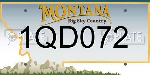 1QD072 Montana License Plate