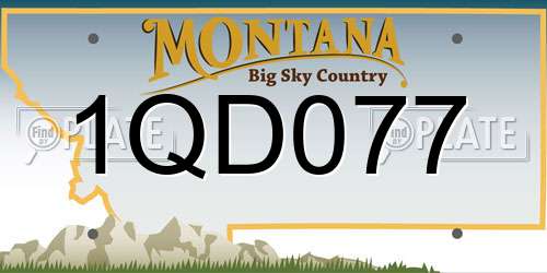 1QD077 Montana License Plate