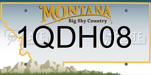 1QDH08 Montana License Plate
