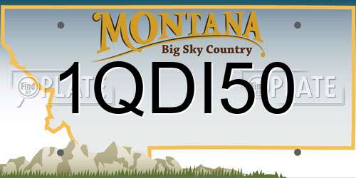 1QDI50 Montana License Plate