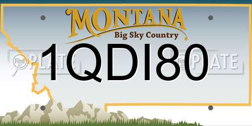 1QDI80 Montana License Plate