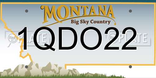 1QDO22 Montana License Plate
