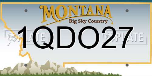 1QDO27 Montana License Plate