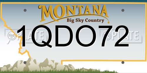 1QDO72 Montana License Plate