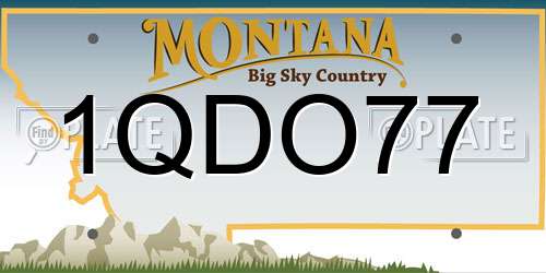1QDO77 Montana License Plate