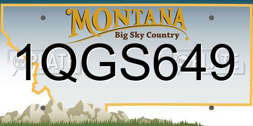 1QGS649 Montana License Plate