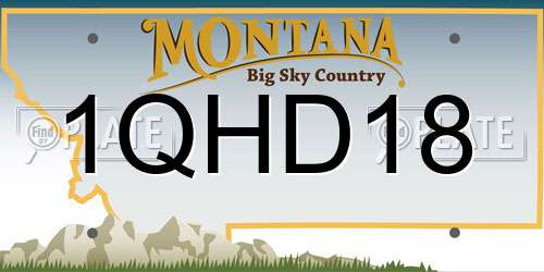 1QHD18 Montana License Plate