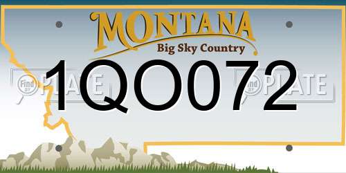 1QO072 Montana License Plate
