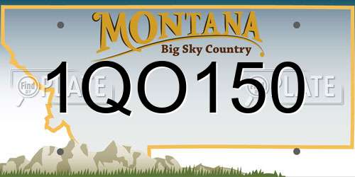 1QO150 Montana License Plate