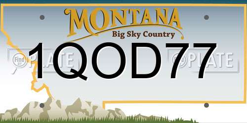 1QOD77 Montana License Plate