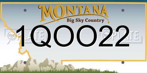 1QOO22 Montana License Plate