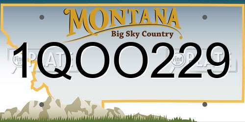 1QOO229 Montana License Plate