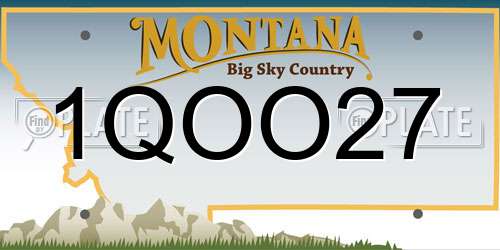 1QOO27 Montana License Plate