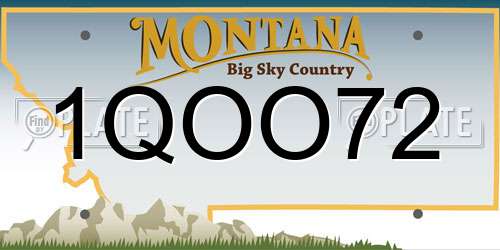 1QOO72 Montana License Plate