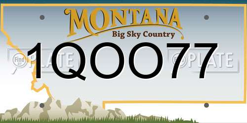 1QOO77 Montana License Plate