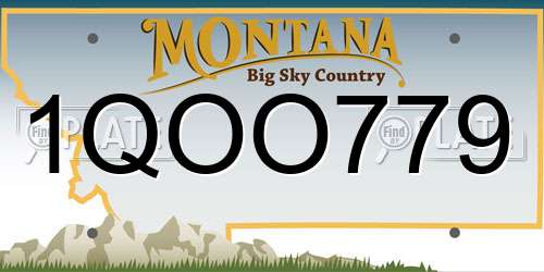 1QOO779 Montana License Plate