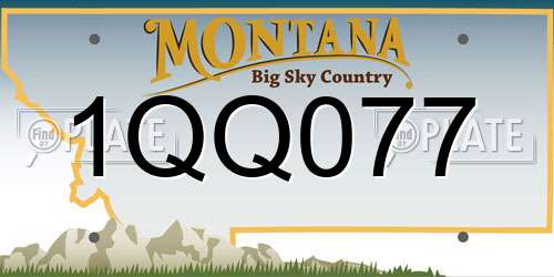 1QQ077 Montana License Plate
