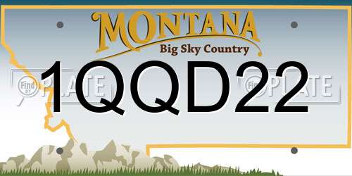 1QQD22 Montana License Plate