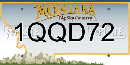1QQD72 Montana License Plate