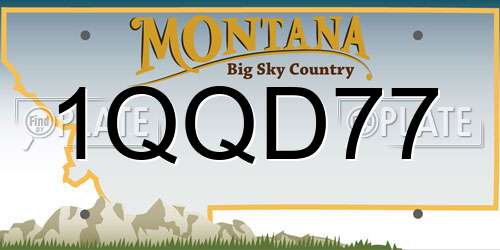 1QQD77 Montana License Plate