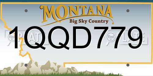 1QQD779 Montana License Plate