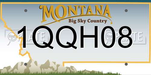 1QQH08 Montana License Plate
