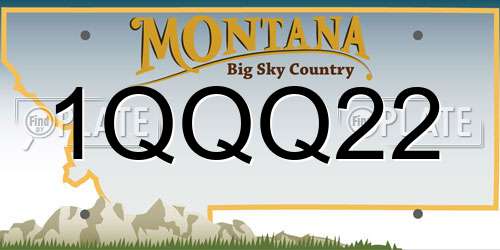 1QQQ22 Montana License Plate